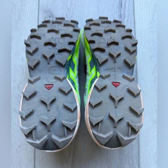 Salomon SpeedCross 6 Green and Gray Trail Running Shoes Size 7 - Picture 4 of 8